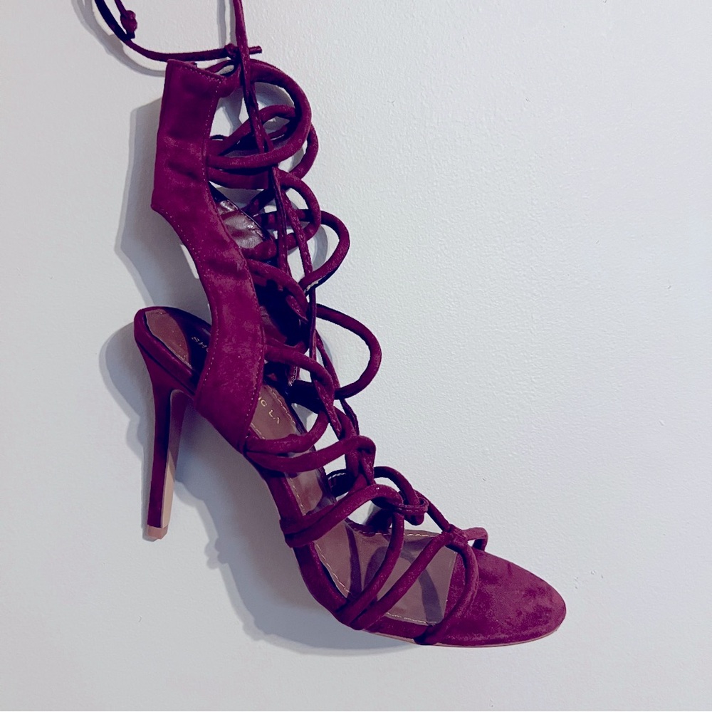 Keywest Wine Tie Up Sandals
